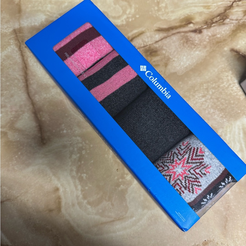Columbia Women’s  Black, Pink, and Gray Socks Trio